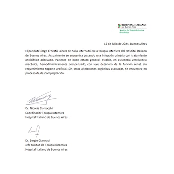 El primer parte médico de Jorge Lanata