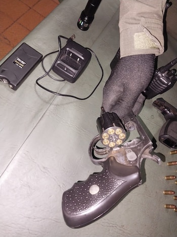 El revólver hallado en el