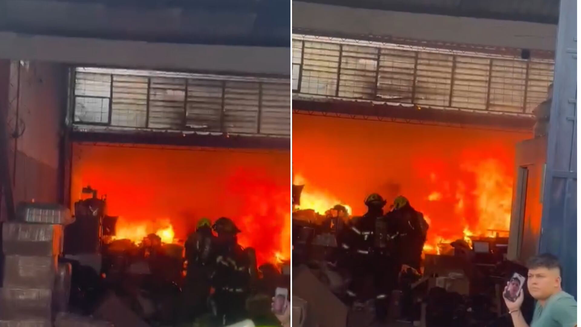 En el lugar se almacenaban elementos altamente inflamables, según Bomberos - crédito Denuncias ciudadanas Bucaramanga y Colombia.Com/Facebook