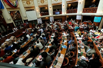 Vista del Parlamento de Bolivia,