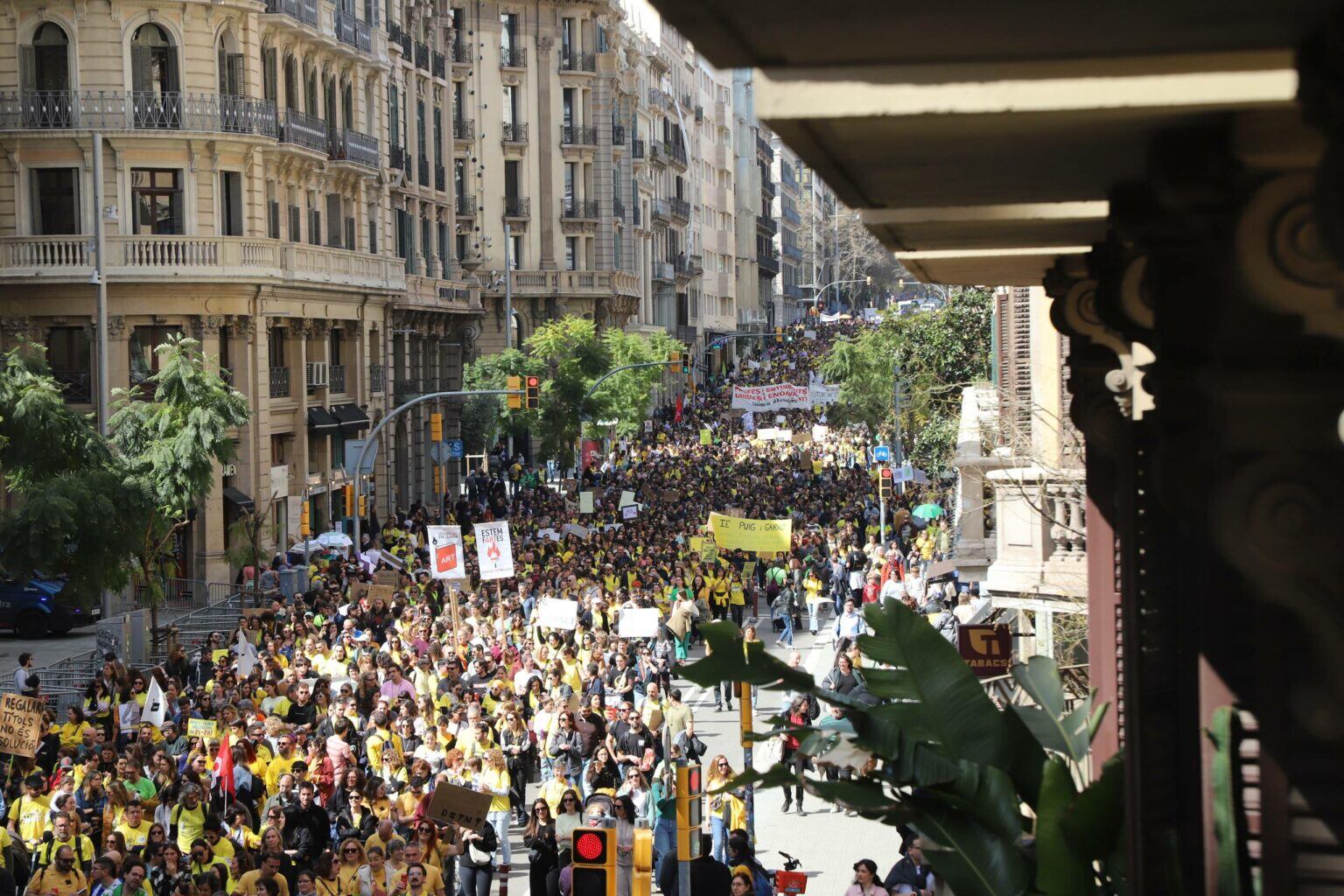 Manifestación de profesores en Cataluña. (Ustec)