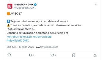 (X/ @MetrobusCDMX)