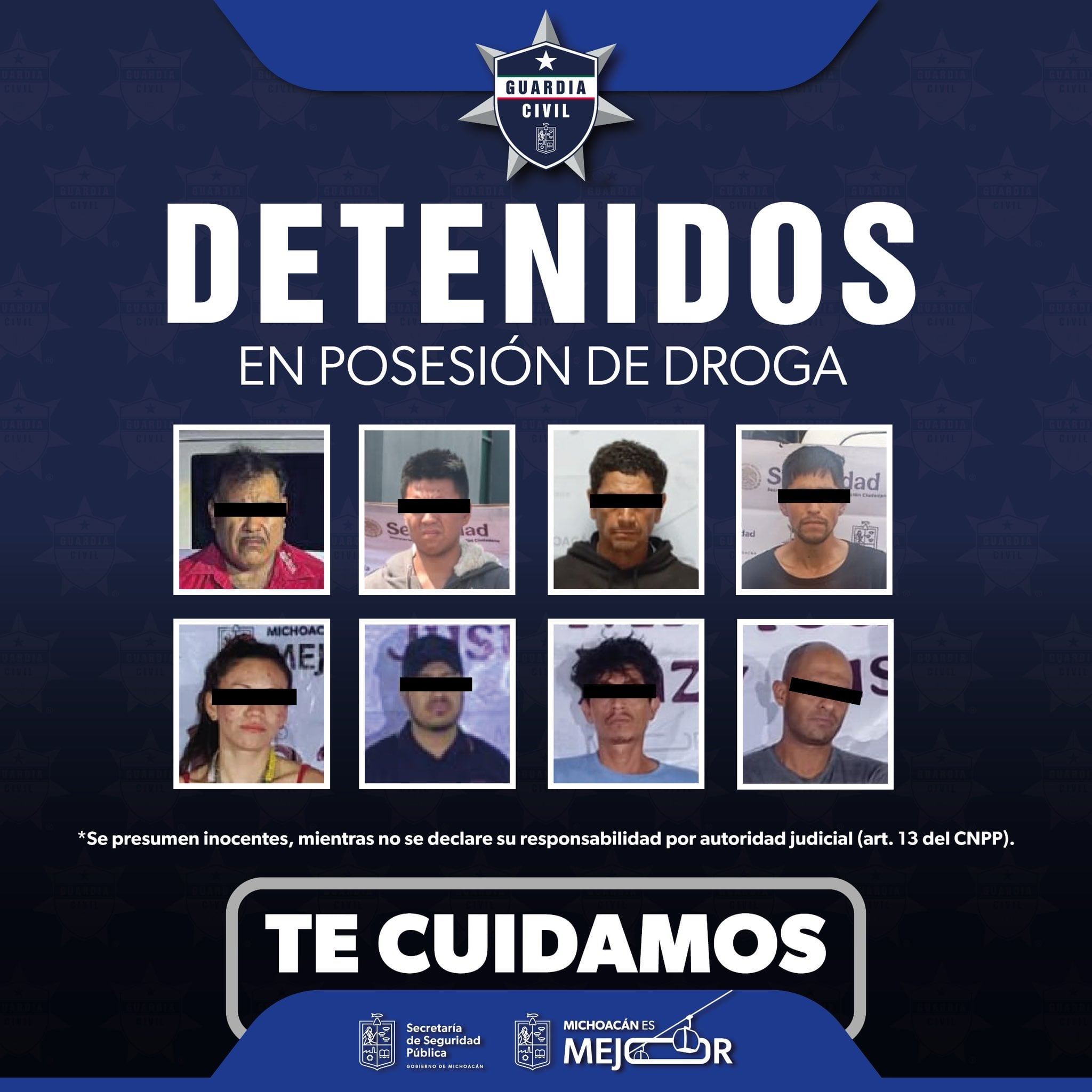 Los sujetos capturados
(SSP Michoacán)