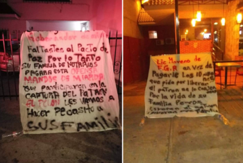 Narcomantas firmadas por el grupo