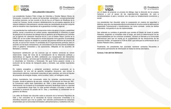 Comunicado conjunto entre Gustavo Petro
