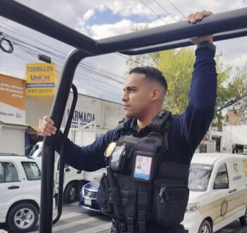 Orlando García Maciel, elemento de la policía vial de León, Guanajuato. (Redes sociales)