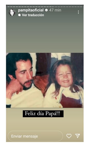 Pampita recordó a su papá