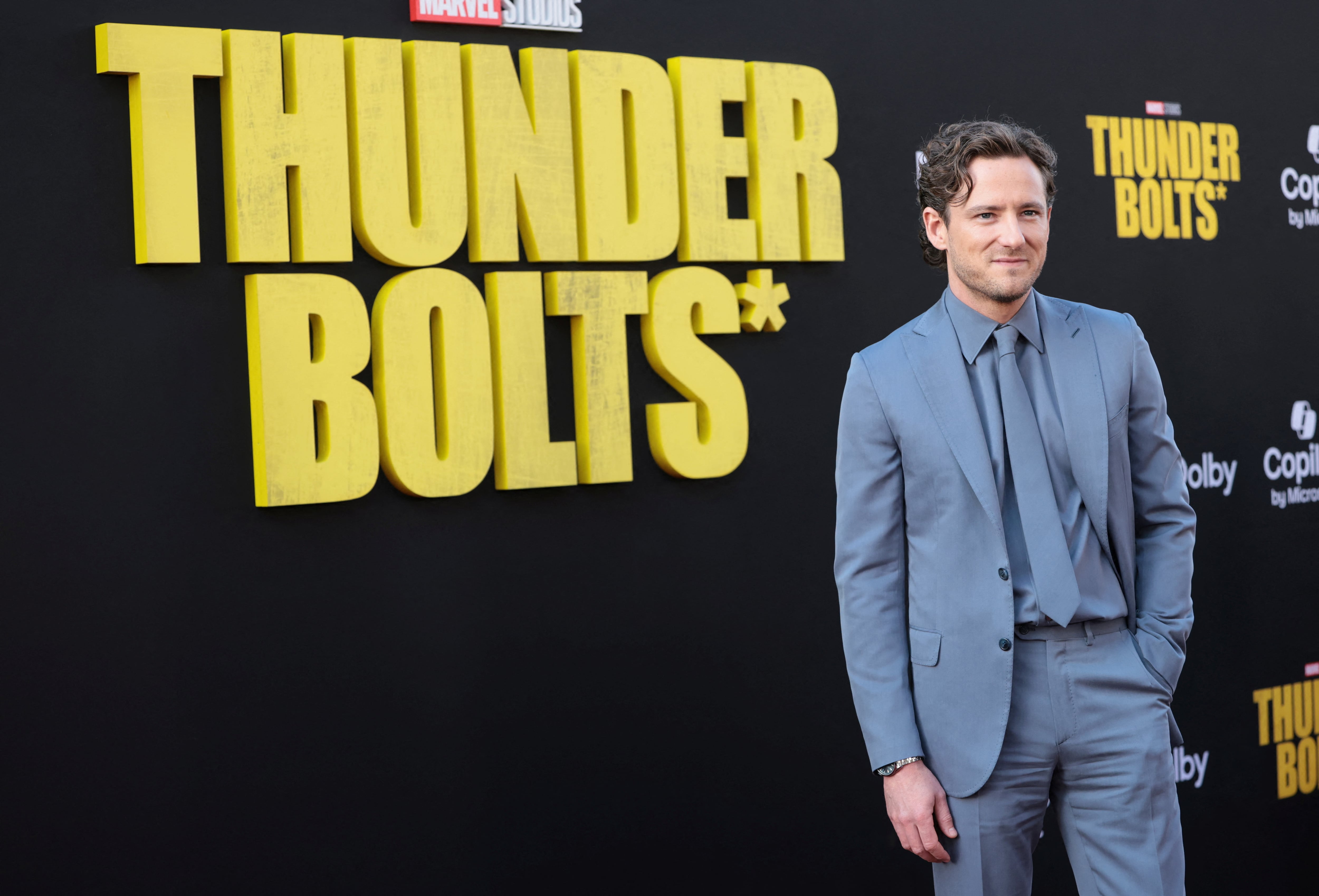 Cast member Lewis Pullman attends the premiere for the film Thunderbolts* in Los Angeles, California, U.S., April 28, 2025. REUTERS/Mario Anzuoni