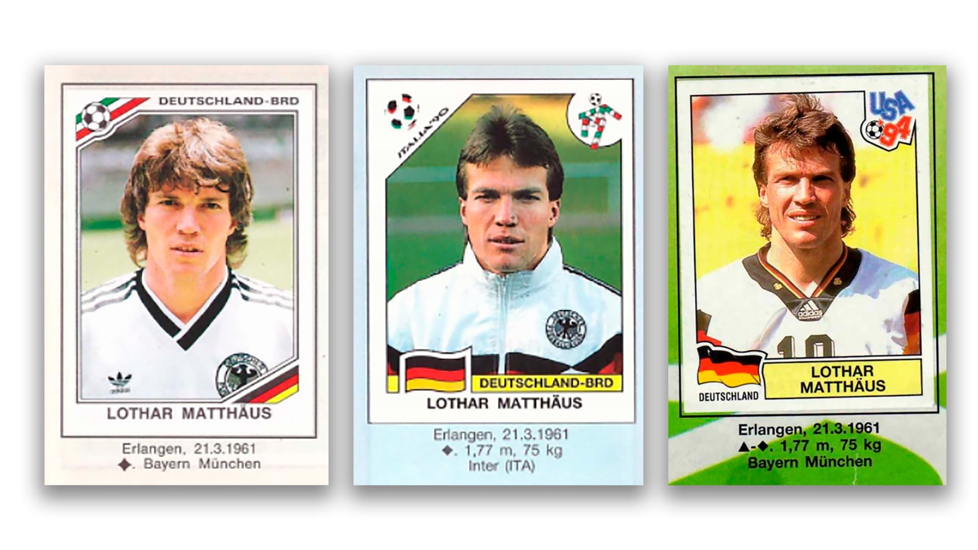 Lothar Matthäus jugó cinco Mundiales pero solo estuvo en tres álbumes