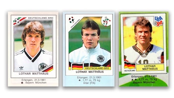 Figuritas Neymar, Buffon, Henry, Matthaus e Iniesta