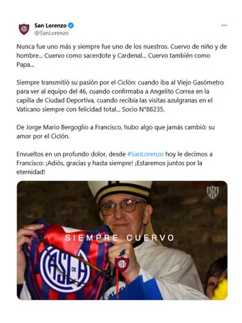El sentido homenaje del club