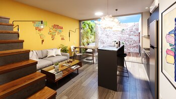 Living y conexión exterior, una