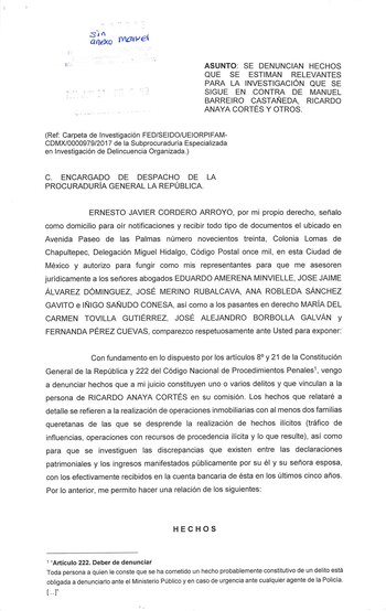 El recurso fue presentado el