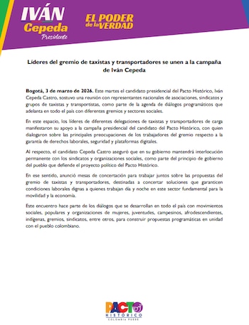 Iván Cepeda planteó la creación