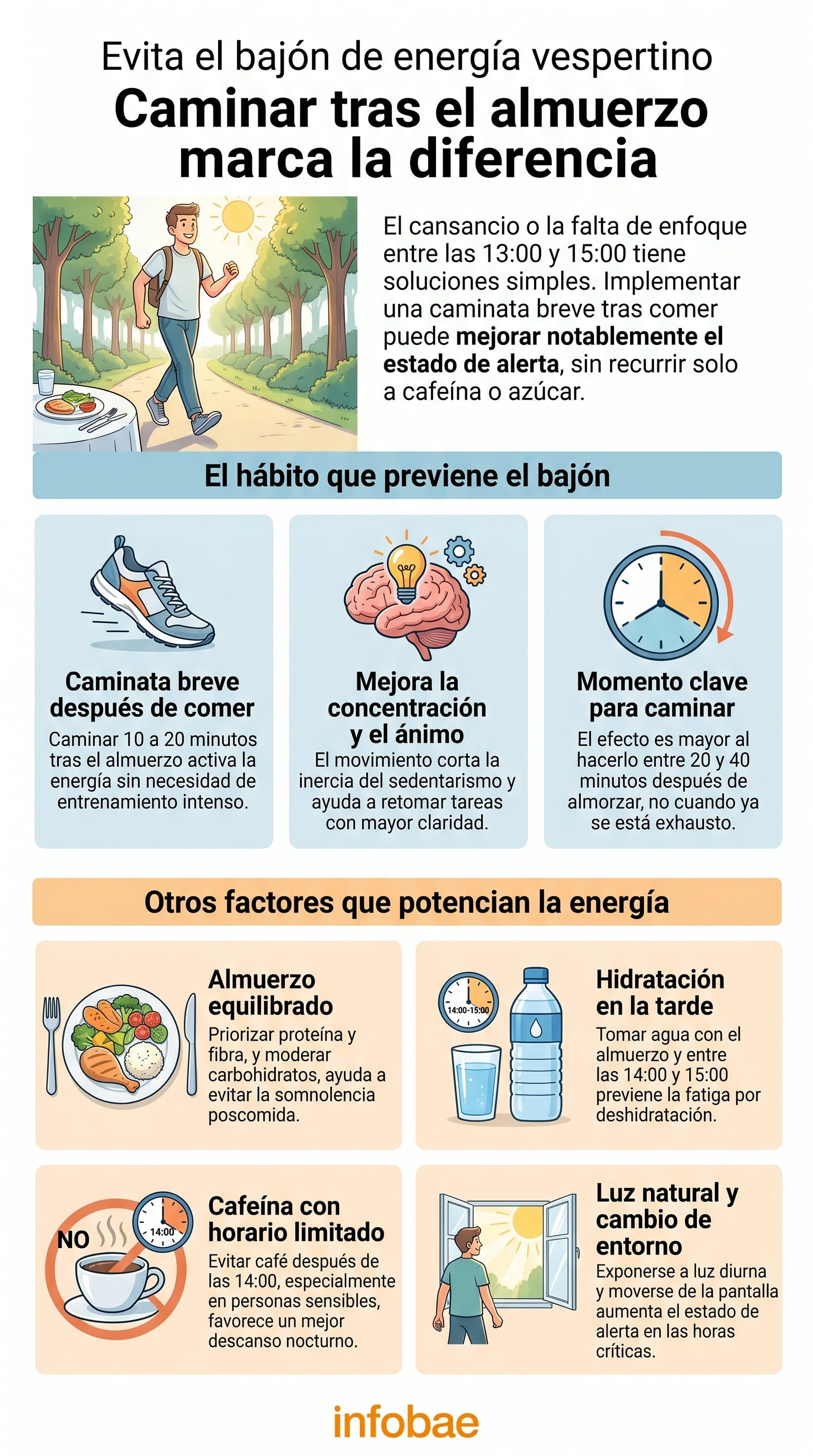 Hidratarse con agua después del almuerzo y a media tarde mejora el foco mental y previene el cansancio - (Imagen Ilustrativa Infobae)