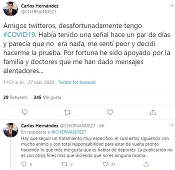 El reportero informó que tiene