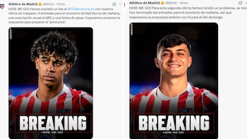 Los mensajes del Atlético de Madrid en X. (X/Atlético de Madrid)