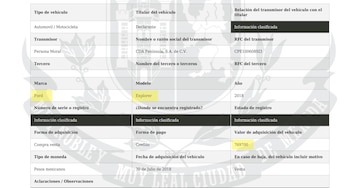 (Captura de la declaración patrimonial de Renan Barrera)