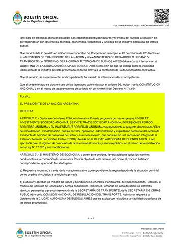 BOLETIN OFICIAL RETIRO