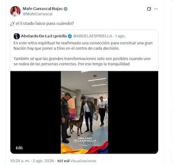 Mafe Carrascal cuestionó el encuentro religioso del gabinete de Abelardo de la Espriella - crédito @MafeCarrascal/X