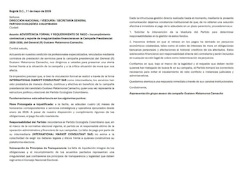 Grupo asesor de la campaña de Gustavo Matamoros denunció impagos del candidato