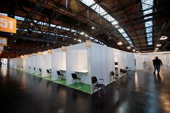 Centro de vacunación en Berlín, listo para el inicio de la campaña, programado para los próximos días (Reuters)