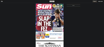 Uno de los diarios más destacados de Gran Bretaña mostró la decepción del volante Scott McTominay-crédito The Sun