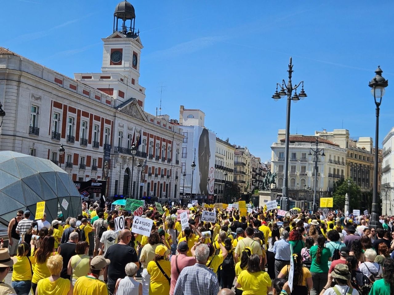 Protesta de la Plataforma Laboral de Escuelas Infantiles en la Puerta del Sol. (Cedida)