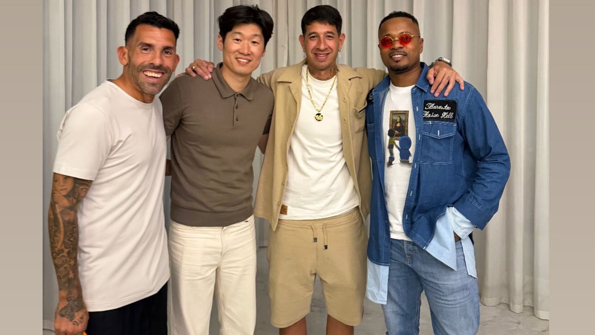 Carlos Tevez, Park Ji-Sung y Patrice Evra se reencontraron en Buenos Aires