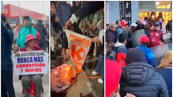 Gresca, bombas lacrimógenas y quema de banderas de Fuerza Popular marcan cierre de campaña de Keiko Fujimori en Huancayo