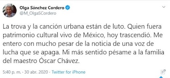 La secretaria de Gobernación lamentó