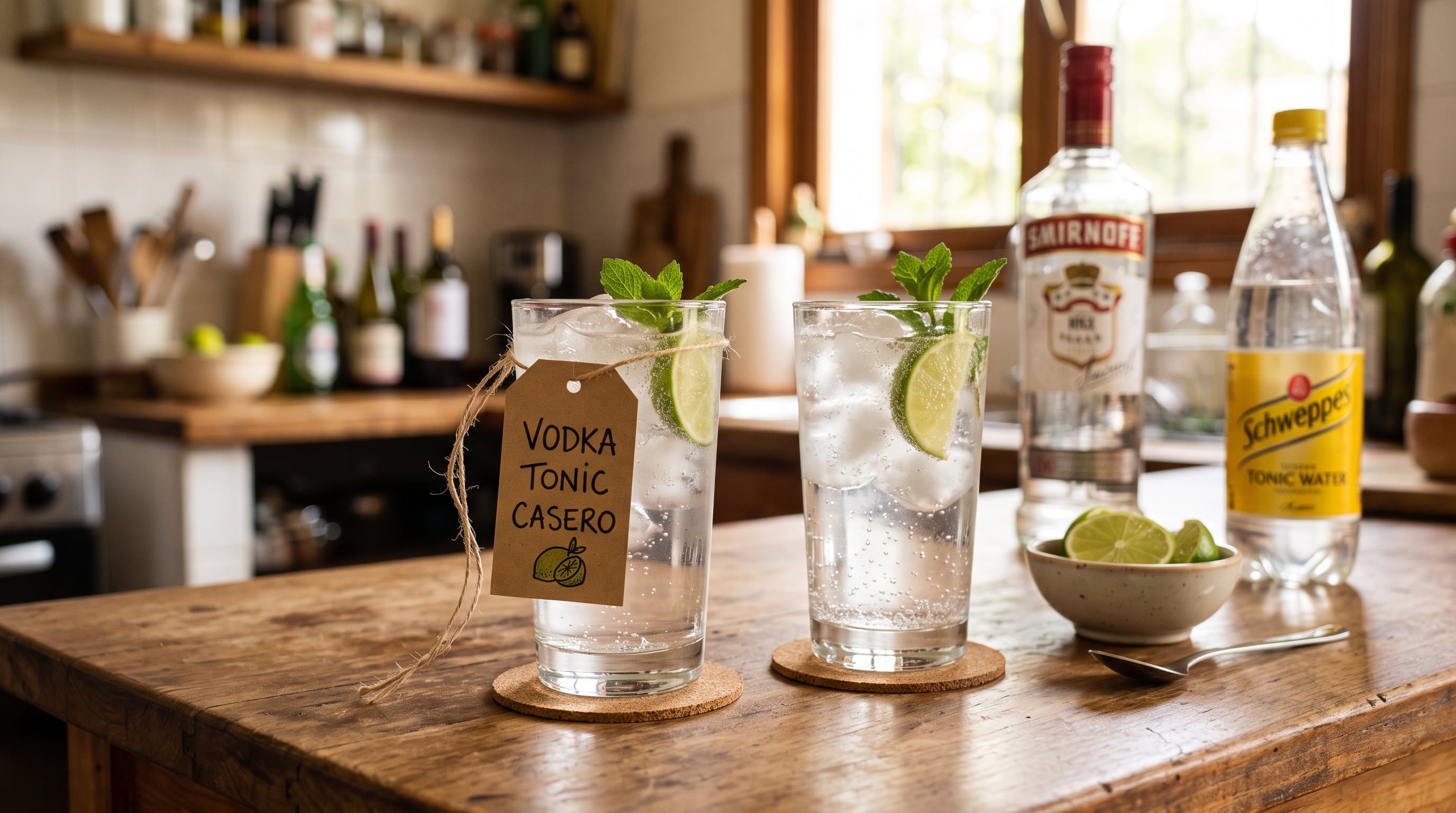 Vodka, agua tónica, hielo y un cítrico forman una alternativa simple que puede variar con limón, lima o pomelo (Imagen Ilustrativa Infobae)