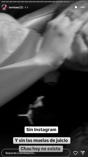 El posteo de Tamara Báez en su nueva cuenta: "Sin Instagram y sin las muelas del juicio" (Instagram)
