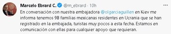 Marcelo Ebrard indicó que las