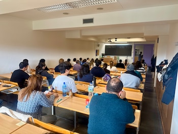 Candidatos a la Formación Sanitaria Especializada durante la celebración del examen el sábado 24 de enero. (Ministerio de Sanidad)