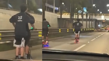 Jóvenes manejan scooters eléctricos en la Vía Expresa Javier Prado: se graban para TikTok y generan indignación