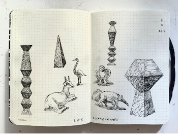 Bocetos iniciales de "Los guardianes"