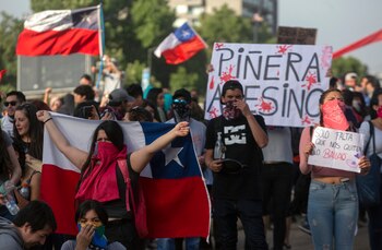 Las protestas, aunque no tan