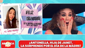 Janet Barboza emocionada al escuchar el mensaje de su hija Antonella en el Día de la Madre. América Hoy.