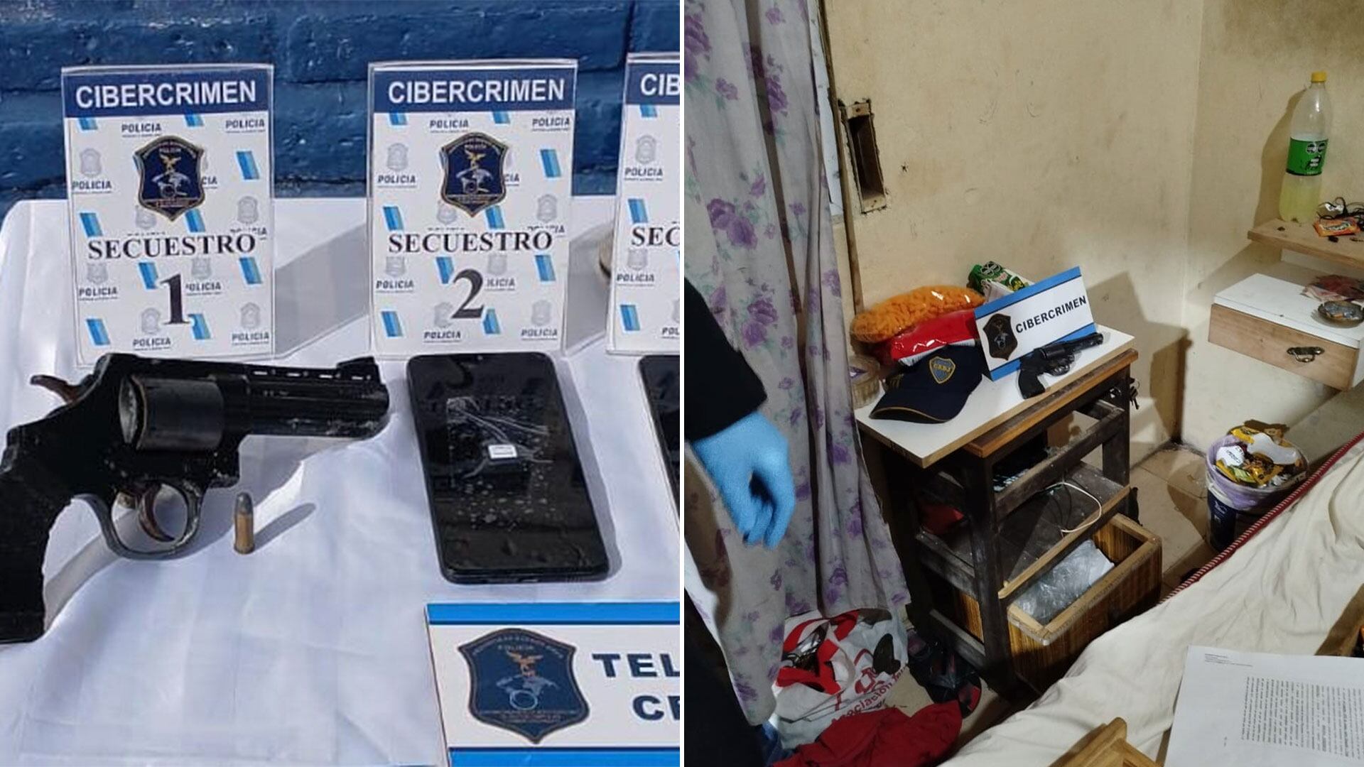 En los allanamientos se recuperaron teléfonos celulares, prendas de marca, un arma de fuego y se incautó cocaína