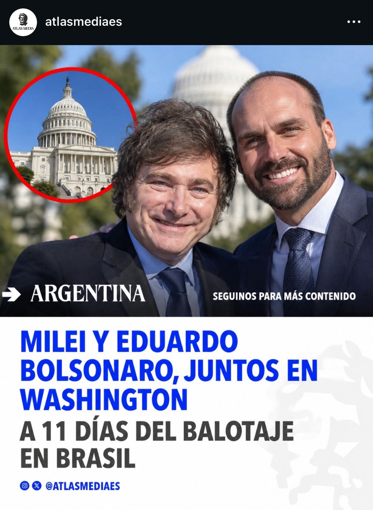 Javier Milei y Eduardo Bolsonaro se encontraran esta noche en Washington, durante la Gala Hispánica que premiará su posición ideológoca en el escenario mundial