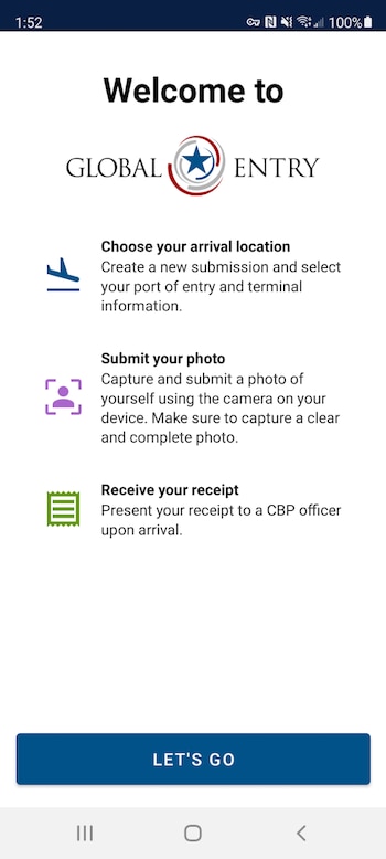 La aplicación móvil de Global Entry permite a los viajeros salvadoreños completar la declaración aduanera desde su teléfono antes de llegar a Estados Unidos, agilizando el proceso de ingreso en los aeropuertos. (Play Store)
