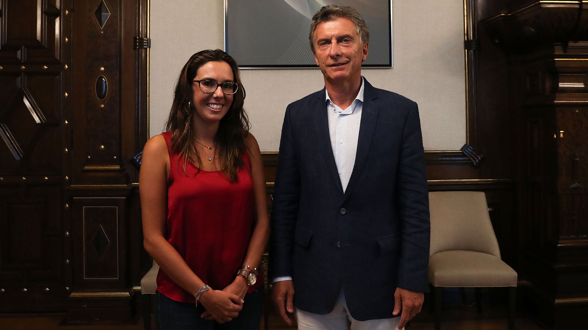 El expresidente Mauricio Macri y la ex embajadora de Venezuela en la Argentina Elisa Trota