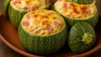 Receta de zapallitos rellenos con jamón y pollo, rápida y fácil