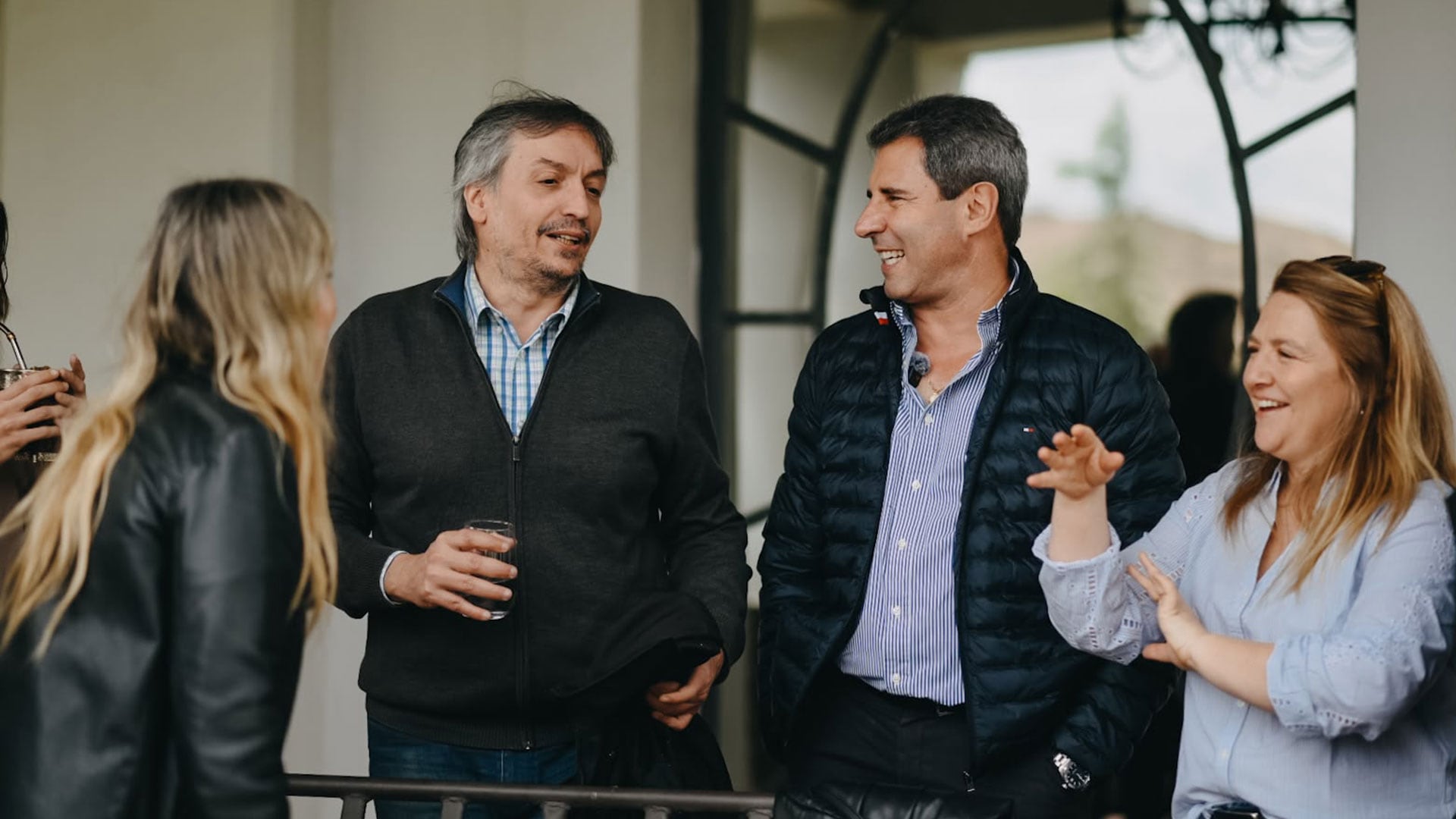 Máximo Kirchner y el senador nacional, Sergio Uñac