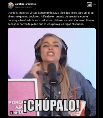 Jaramillo descubrió que el estafador