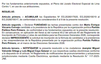 Resolución del JEE.