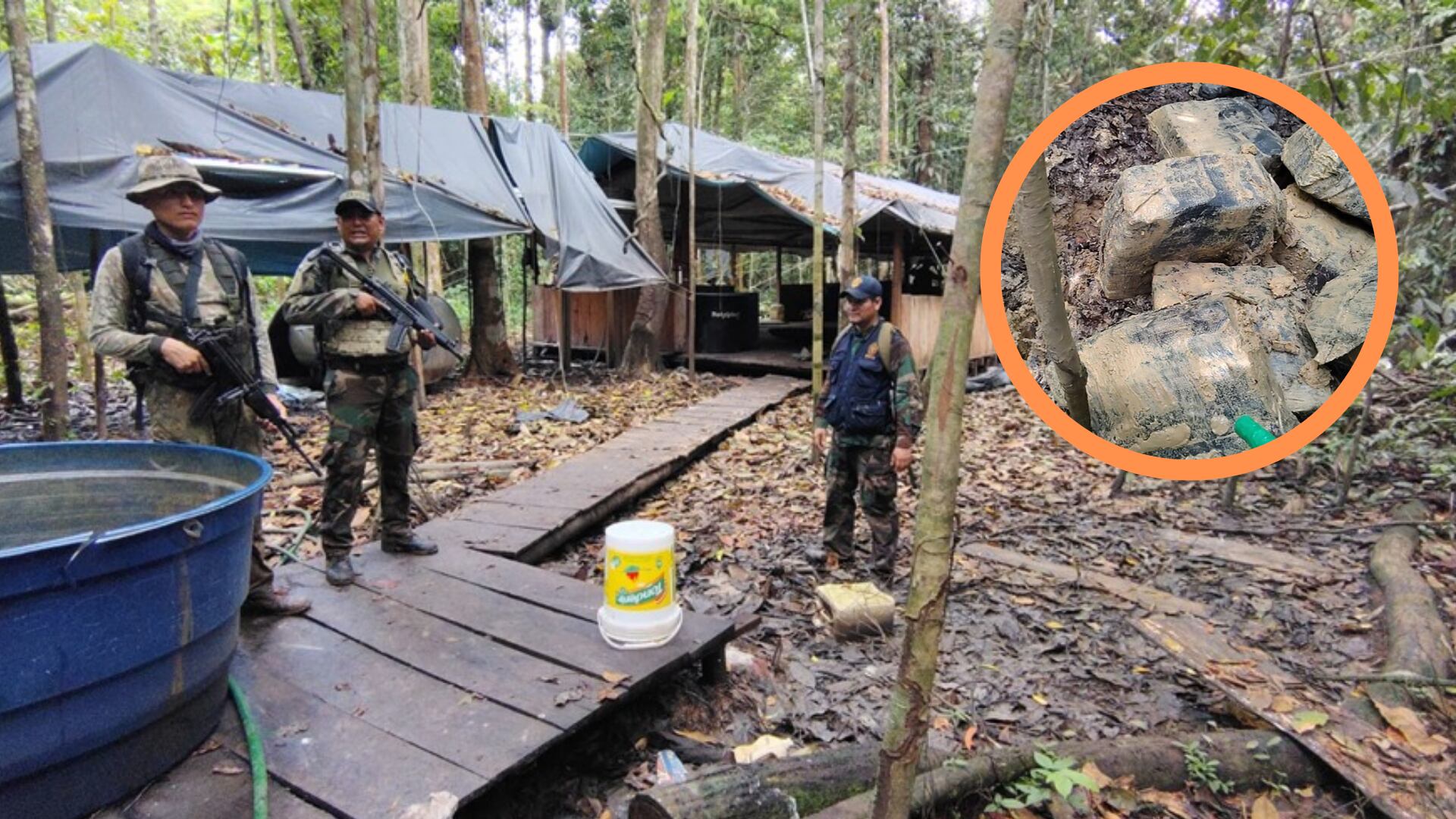En Nueva Galilea se halló un laboratorio clandestino para procesar clorhidrato y pasta básica de cocaína. (GOB)