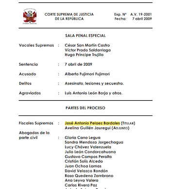Sentencia contra Alberto Fujimori. Aquí