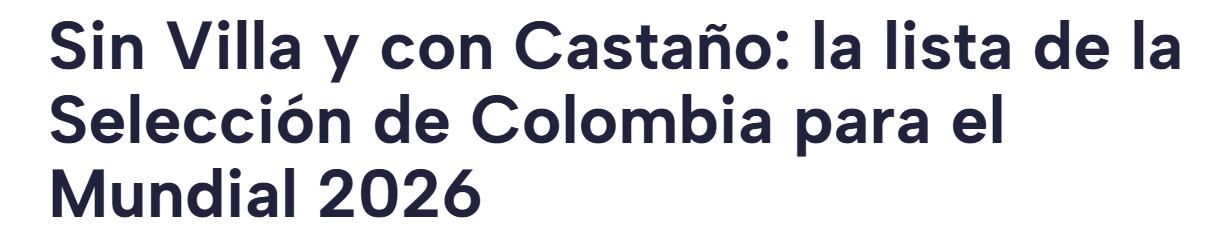 TyC Sports sobre la convocatoria de la selección Colombia para la Copa Mundial de la FIFA 2026 - crédito TyC Sports